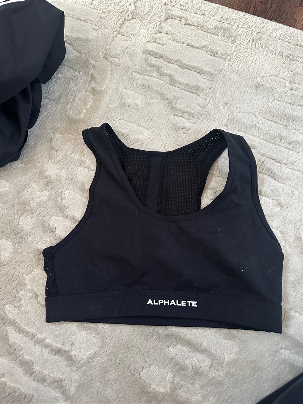 Alphalete Black Racerback Sports Bra with Mesh Back